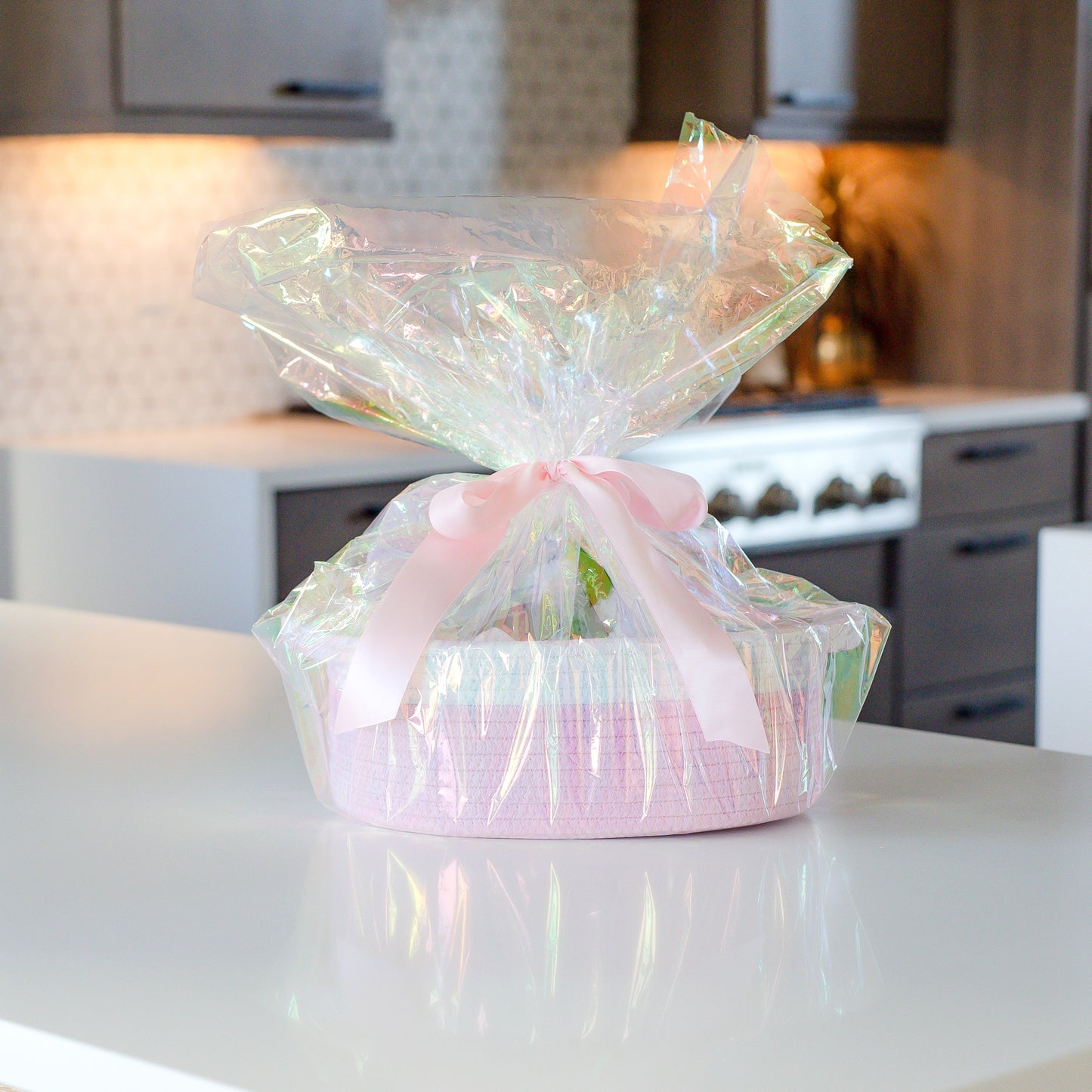 NaturalCozy Oval Rope Cotton Baskets Set of 3 (Off White & Baby Pink)